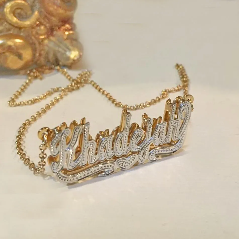Beaded Double Plated Name Necklace