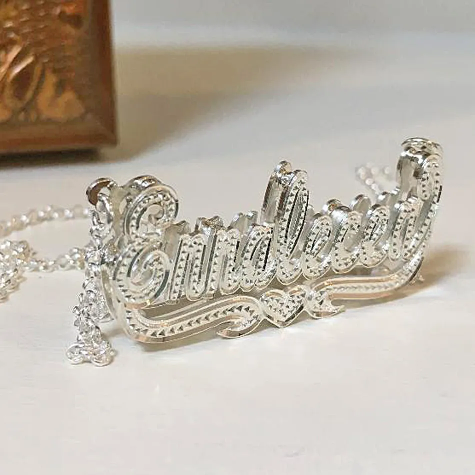 Beaded Double Plated Name Necklace