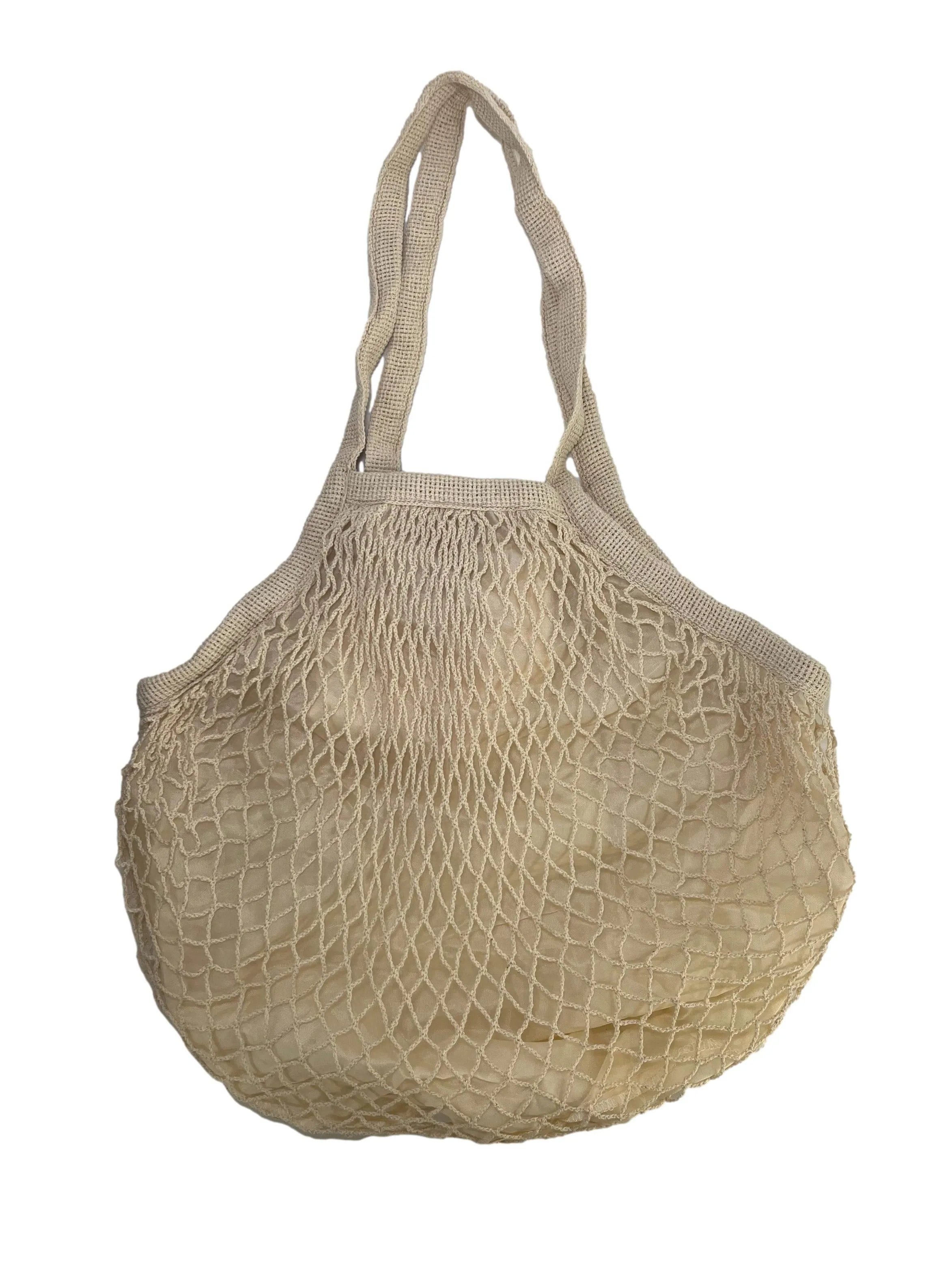 Beige Net Tote Bag