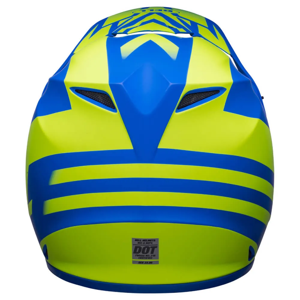 Bell MX-9 MIPS Helmet Disrupt Matte Blue / Hi-Viz Yellow