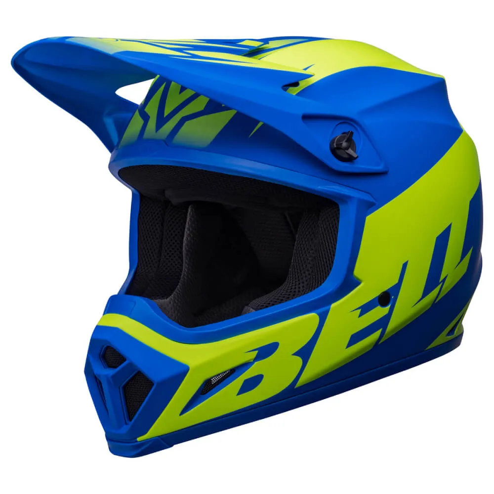 Bell MX-9 MIPS Helmet Disrupt Matte Blue / Hi-Viz Yellow