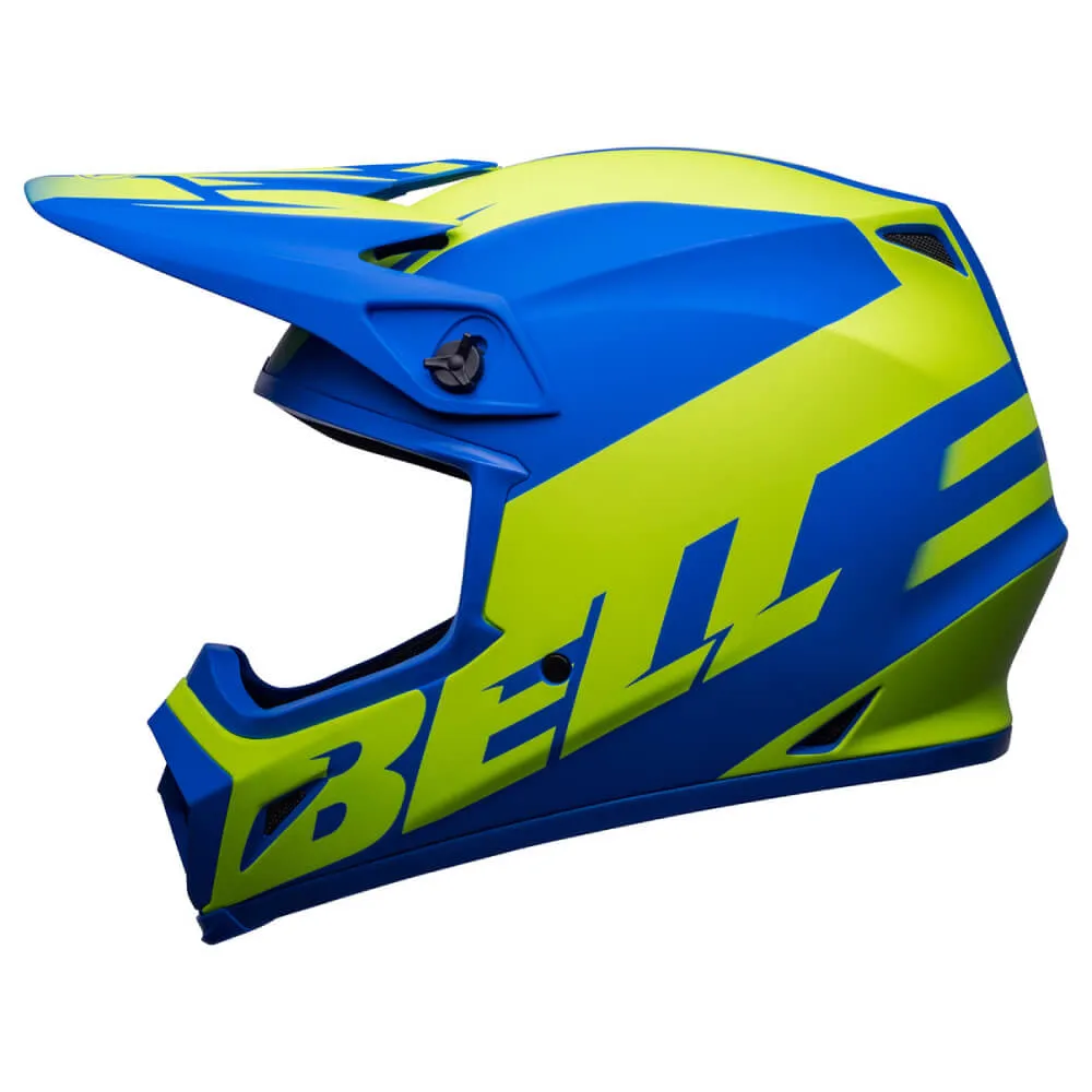Bell MX-9 MIPS Helmet Disrupt Matte Blue / Hi-Viz Yellow