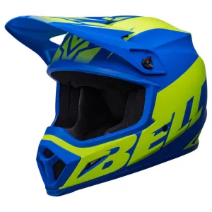 Bell MX-9 MIPS Helmet Disrupt Matte Blue / Hi-Viz Yellow