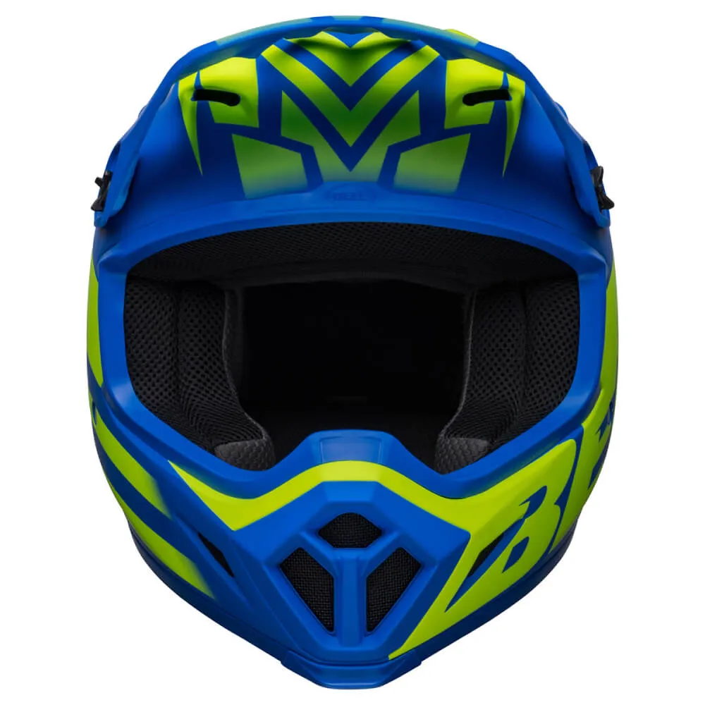Bell MX-9 MIPS Helmet Disrupt Matte Blue / Hi-Viz Yellow