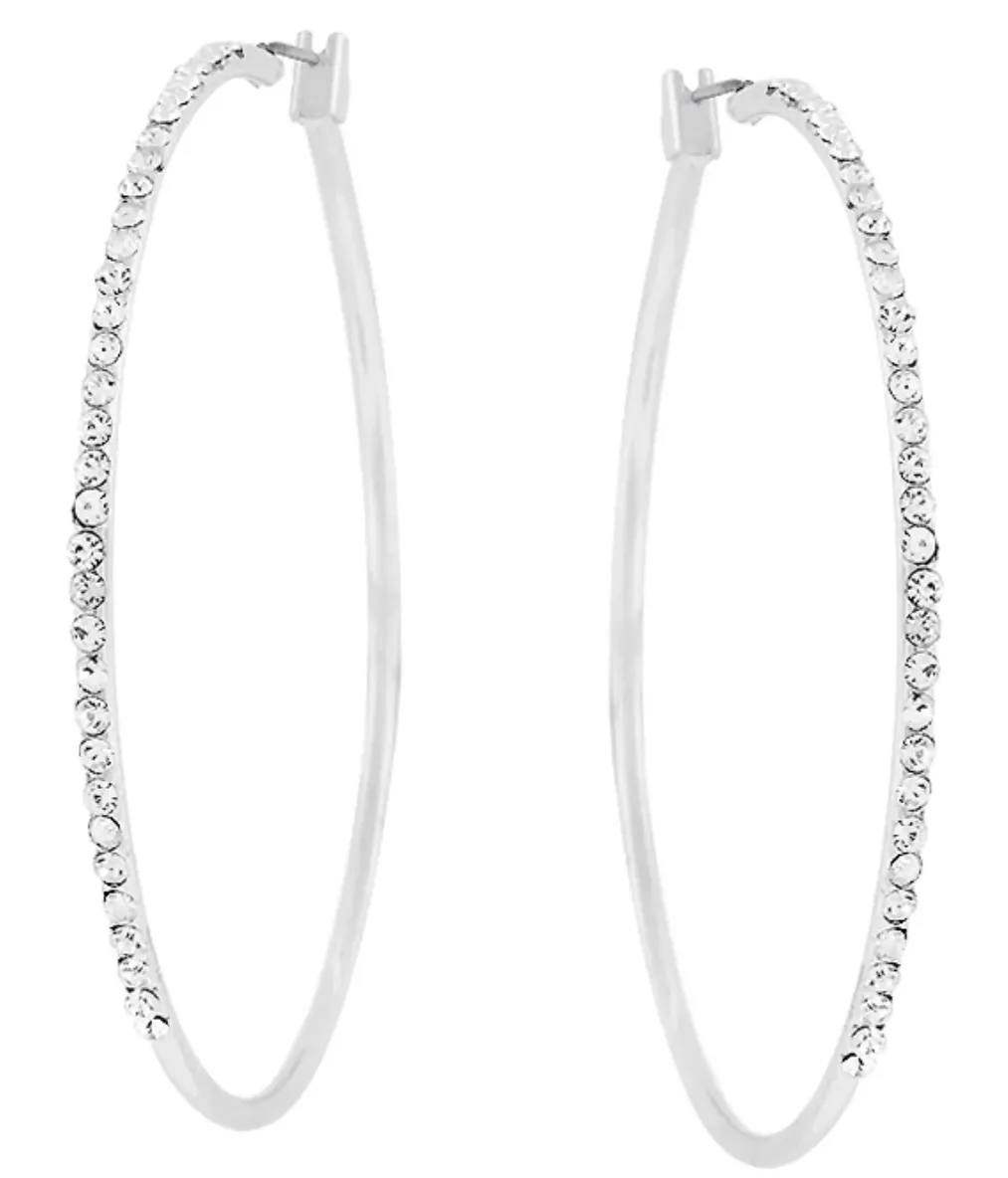 Belle Danity Crystal Hoops (Silver)