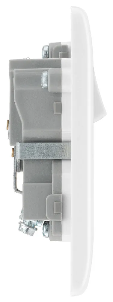 BG 821x5 White Round Edge 13A SP Single Socket (5 Pack)