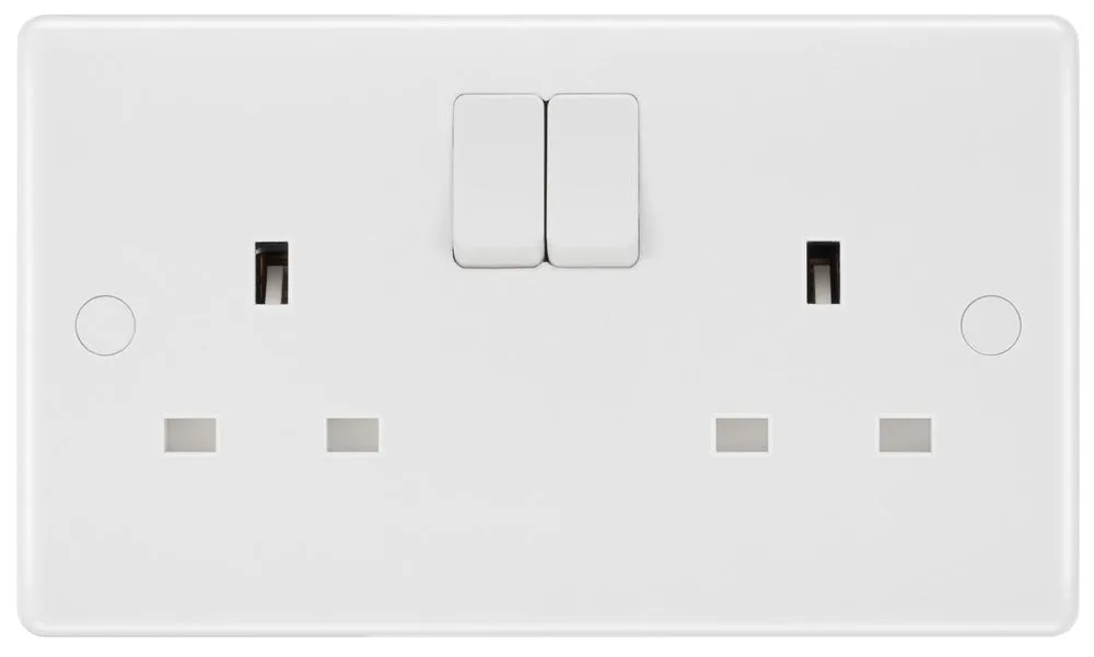 BG 822DP White Round Edge 13A DP Double Socket