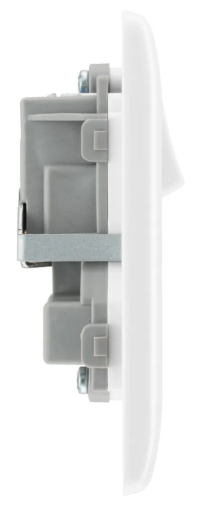BG 822DP White Round Edge 13A DP Double Socket