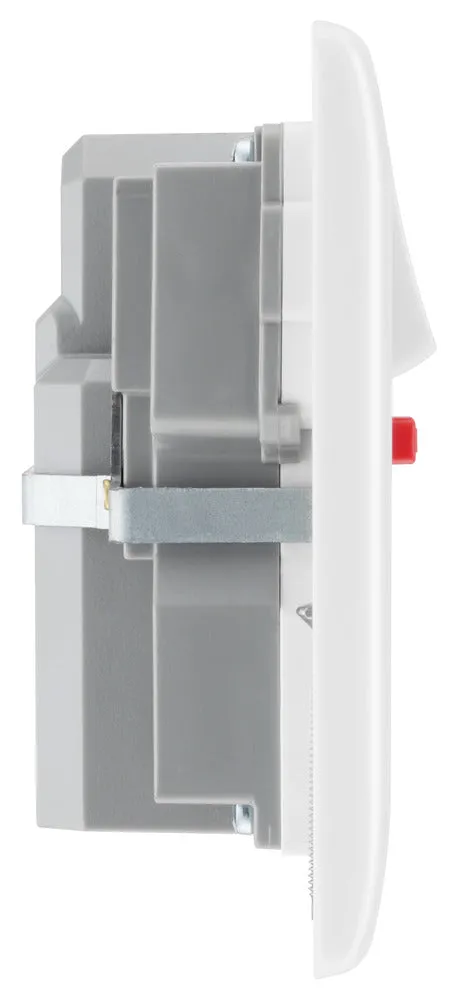 BG 822RCD White Round Edge RCD Protection Double Switch 13A