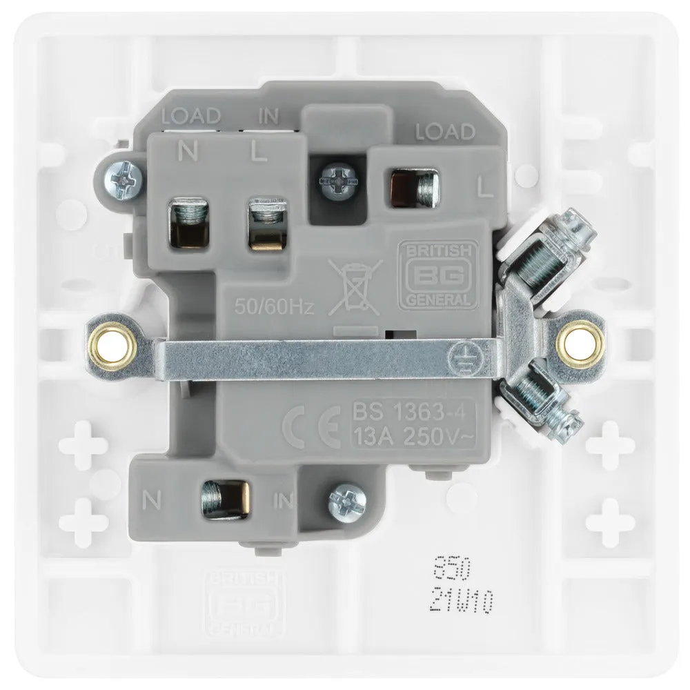 BG 850x5 White Round Edge Switched Spur 13A (5 Pack)