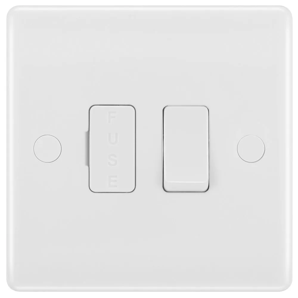 BG 850x5 White Round Edge Switched Spur 13A (5 Pack)