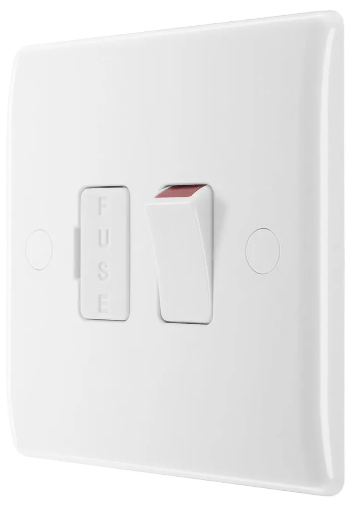 BG 850x5 White Round Edge Switched Spur 13A (5 Pack)