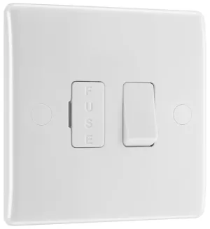 BG 850x5 White Round Edge Switched Spur 13A (5 Pack)