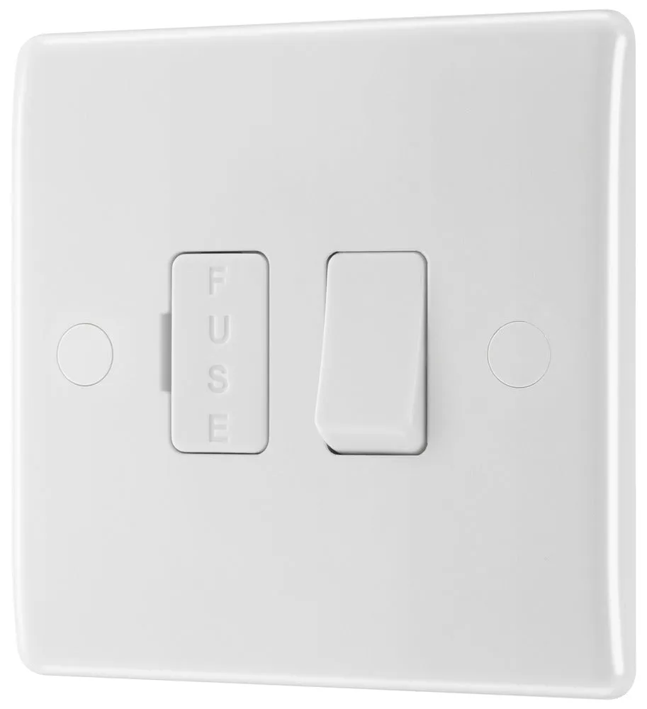 BG 850x5 White Round Edge Switched Spur 13A (5 Pack)
