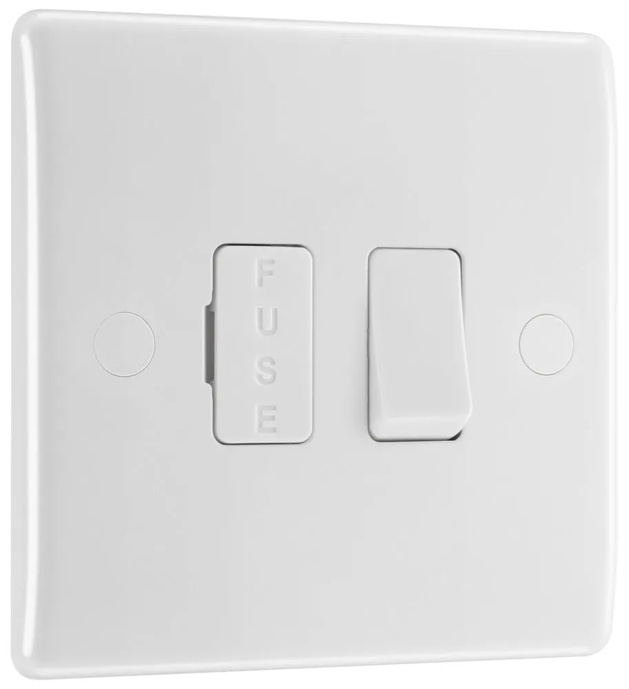 BG 850x5 White Round Edge Switched Spur 13A (5 Pack)
