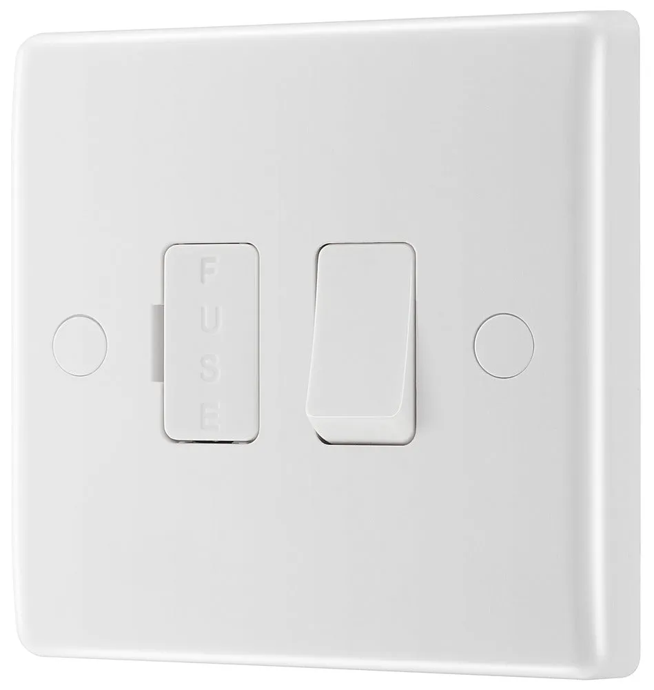 BG 851 White Round Edge Switched Spur   Cable Outlet