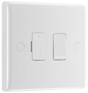 BG 851 White Round Edge Switched Spur   Cable Outlet