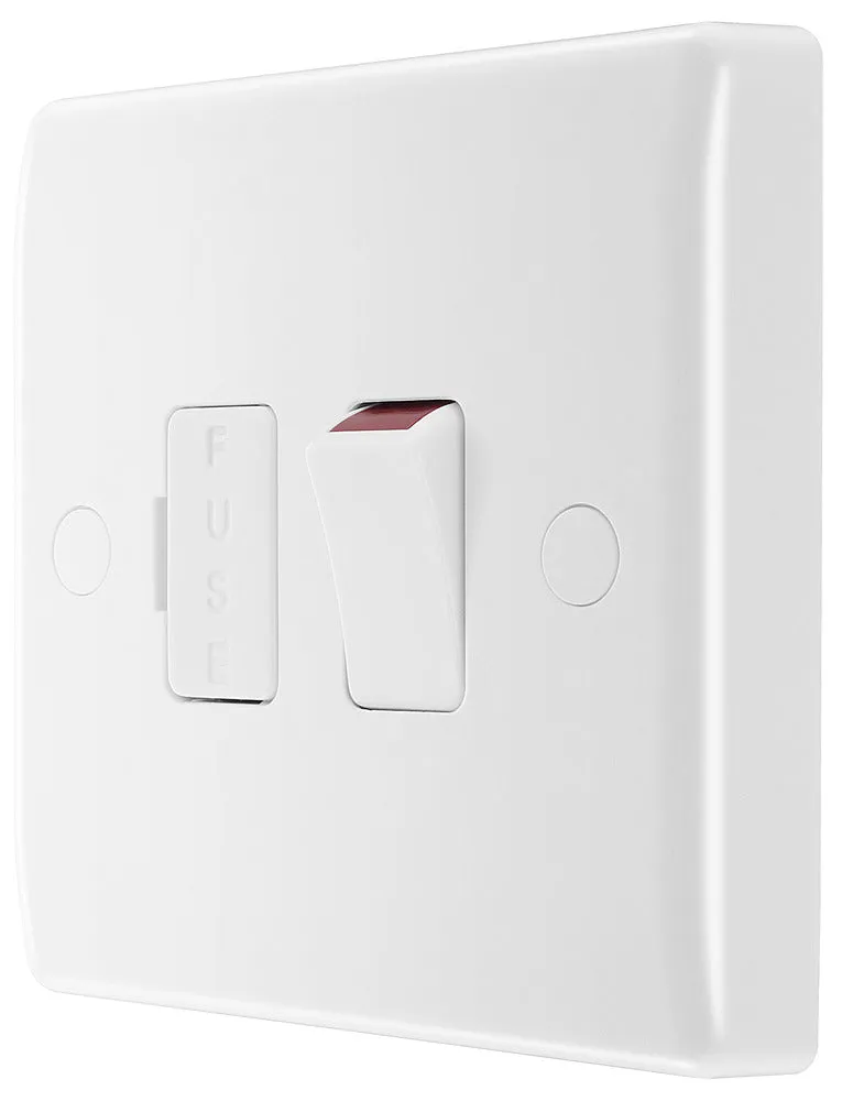 BG 851 White Round Edge Switched Spur   Cable Outlet