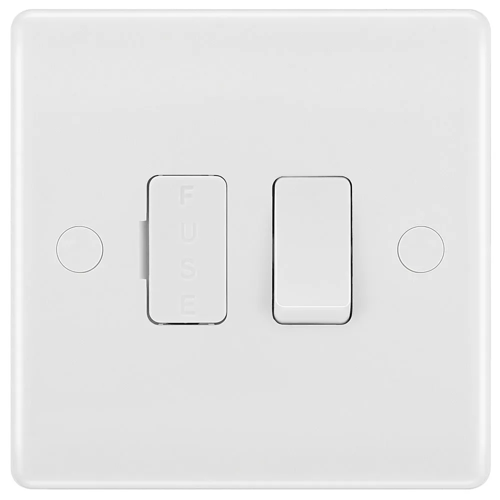 BG 851 White Round Edge Switched Spur   Cable Outlet