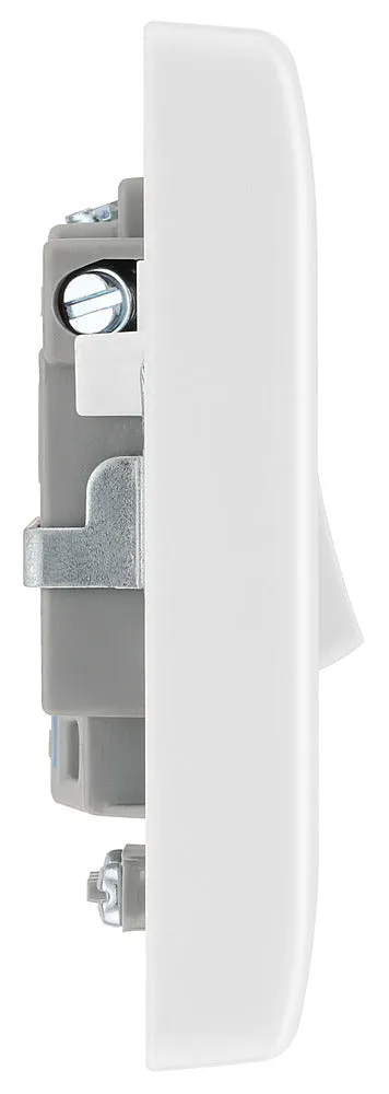 BG 851 White Round Edge Switched Spur   Cable Outlet