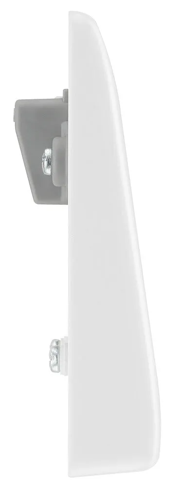 BG 858 White Round Edge Flex Oultet Plate 25 A