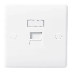 BG 8RJ45/1 White Round Edge RJ45 Single Data Outlet Socket (Screw)