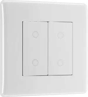 BG 8TDS2W-K White Round Edge 2-Way Secondary 200W Double Touch Dimmer Switch