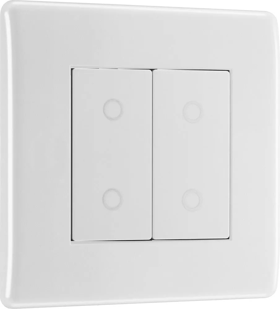 BG 8TDS2W-K White Round Edge 2-Way Secondary 200W Double Touch Dimmer Switch