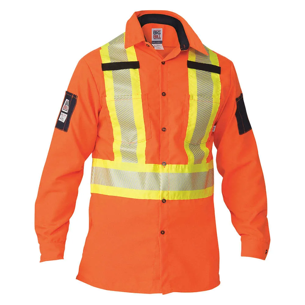 BIG BILL Unisex Hi-Vis L/S Ripstop Work Shirt with dual Chest Pocket - 144HVP