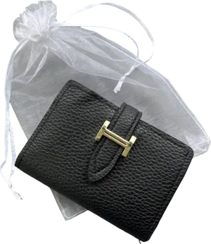 Black Faux Leather 'H' Multi Credit Card Holder