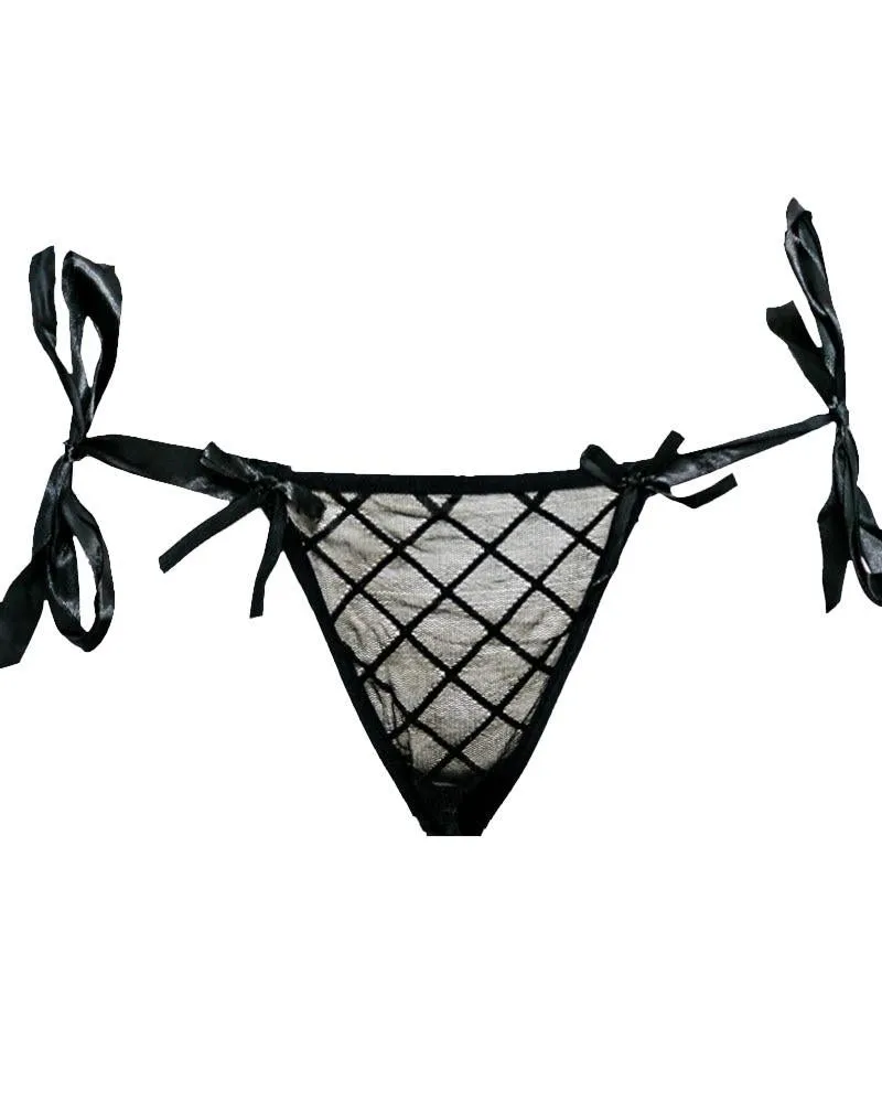 Black Net See Through Panty - Bikini Type Underwear