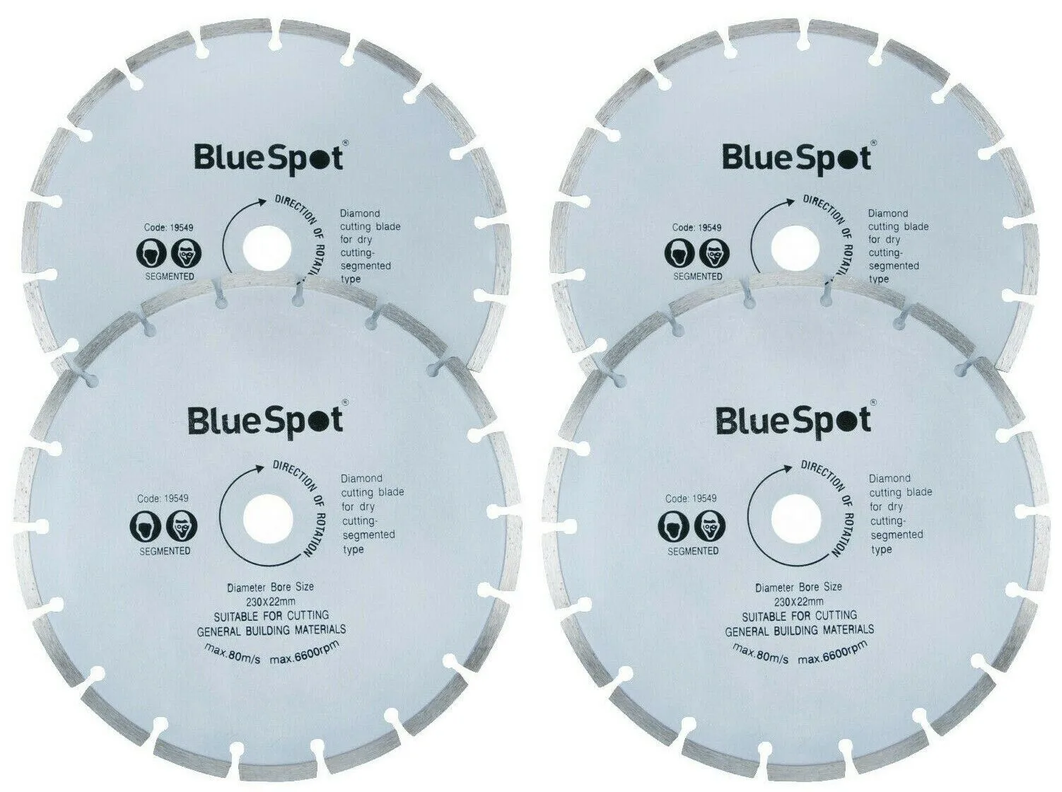 BLUESPOT 4PCS 9" ( 230MM ) DIAMOND CUTTING DISCS
