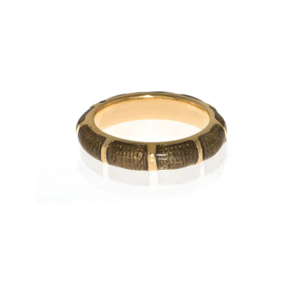 Brown Snakeskin Segmented Bamboo Ring