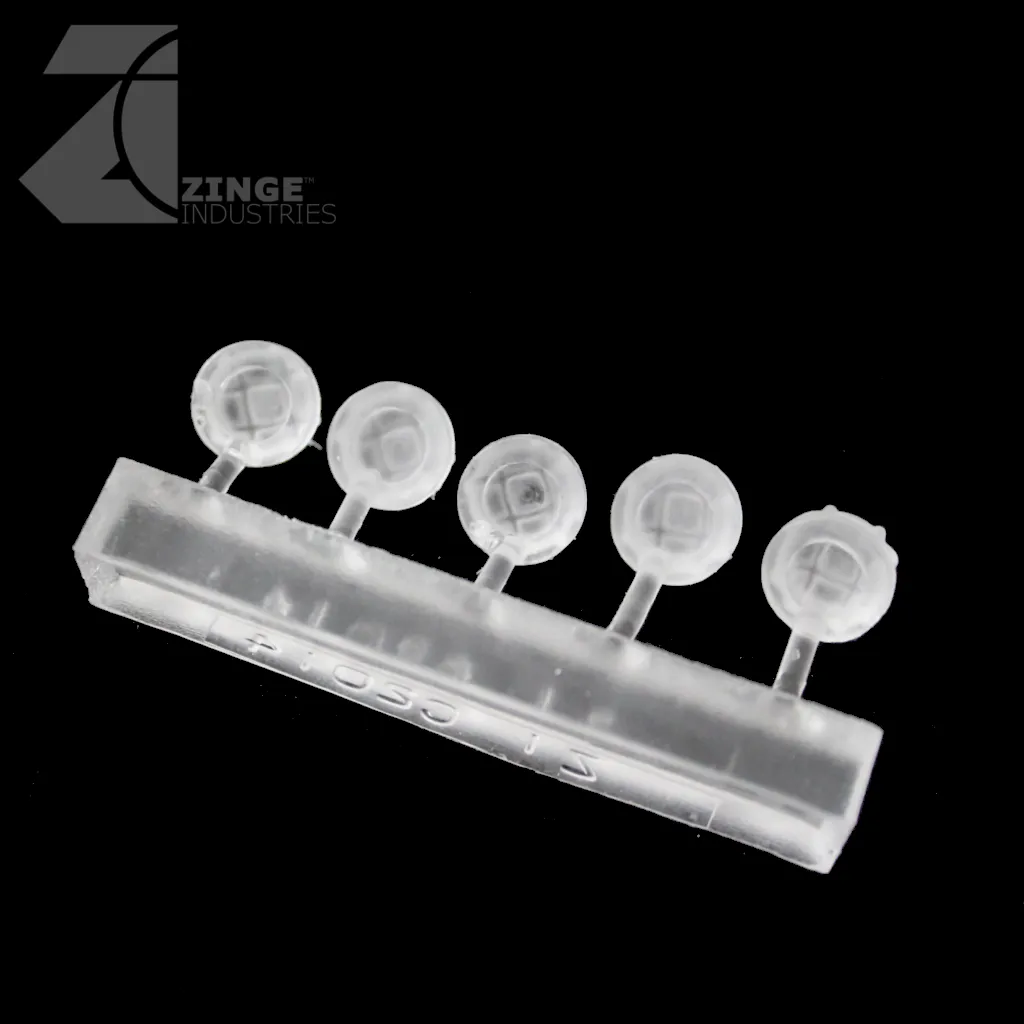 Bulkhead Lights - Sprue of 5 - 10mm Round Bulkhead - Transparent Light Diffuser