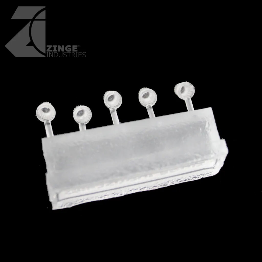 Bulkhead Lights - Sprue of 5 - 5mm Warning Lights - Transparent Light Diffuser