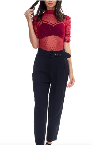 Burgundy Dot Top