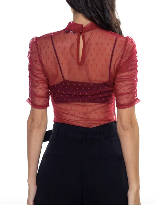 Burgundy Dot Top