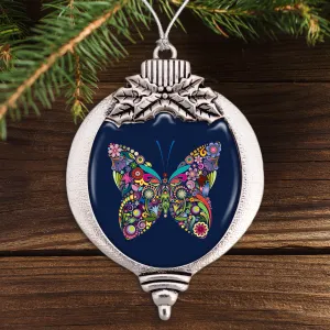 Butterfly Colorful Swirl Bulb Ornament