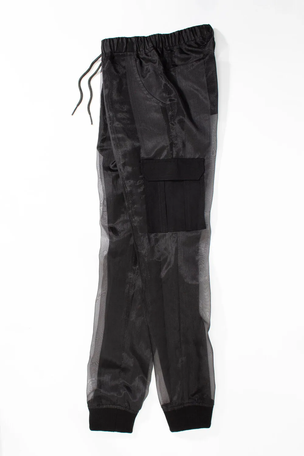 Castaway Striped Organza Joggers (Black)