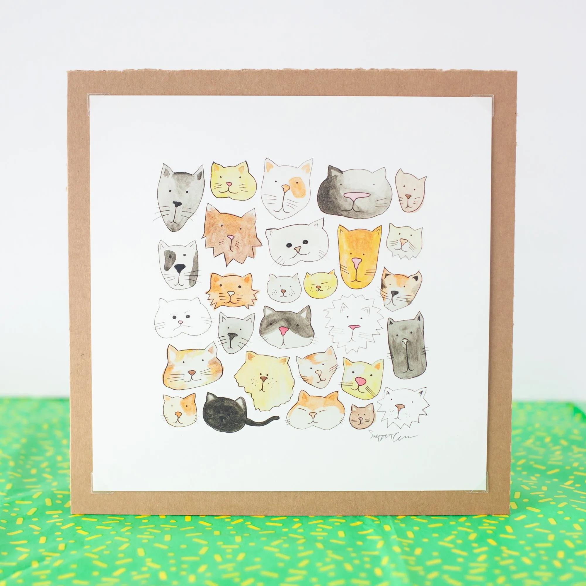 cat art print, gift for cat lover, cat illustrations