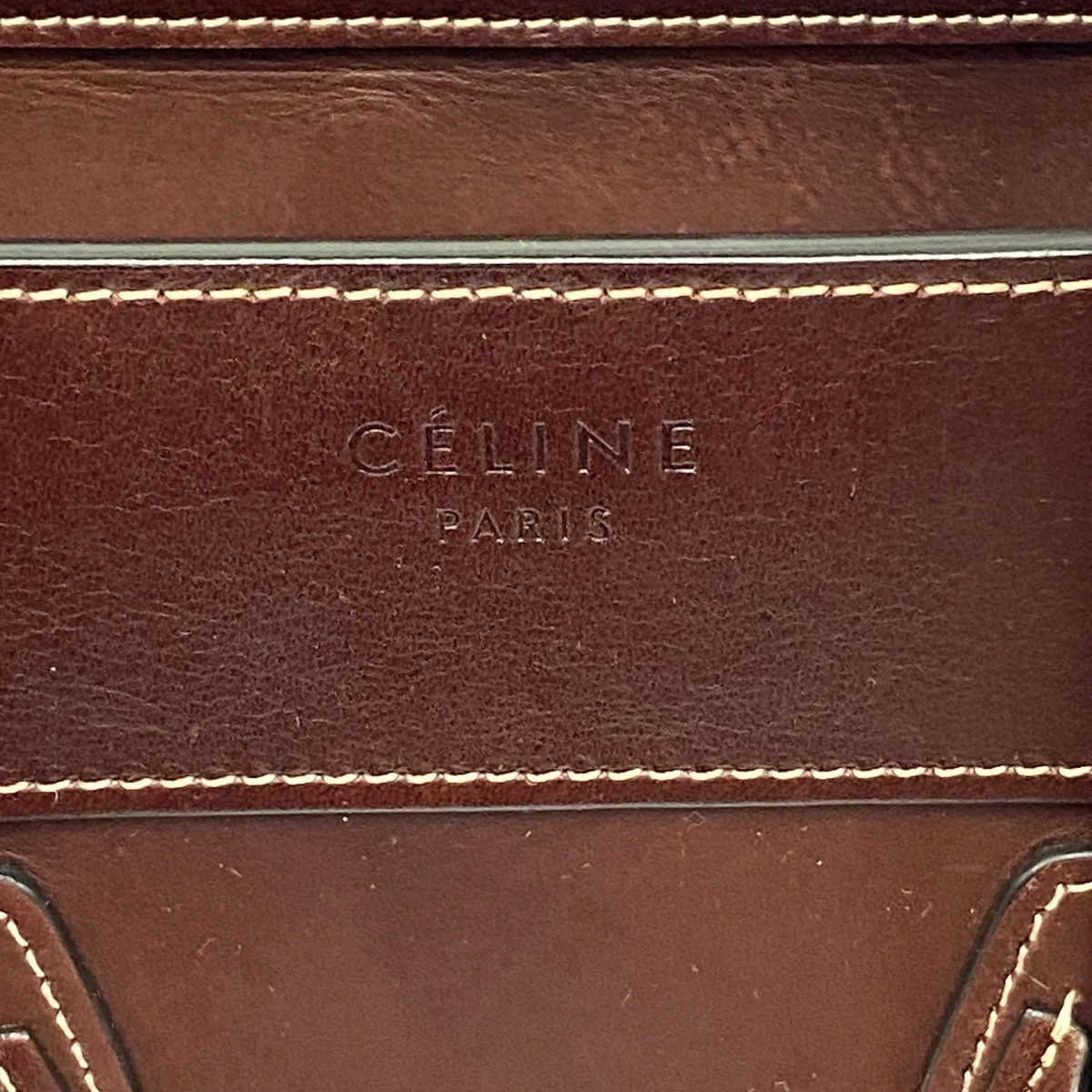 Celine Micro Luggage Bag in Natural Calfskin