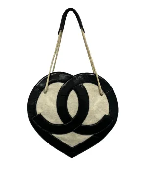 Chanel Black Jumbo Heart Bag