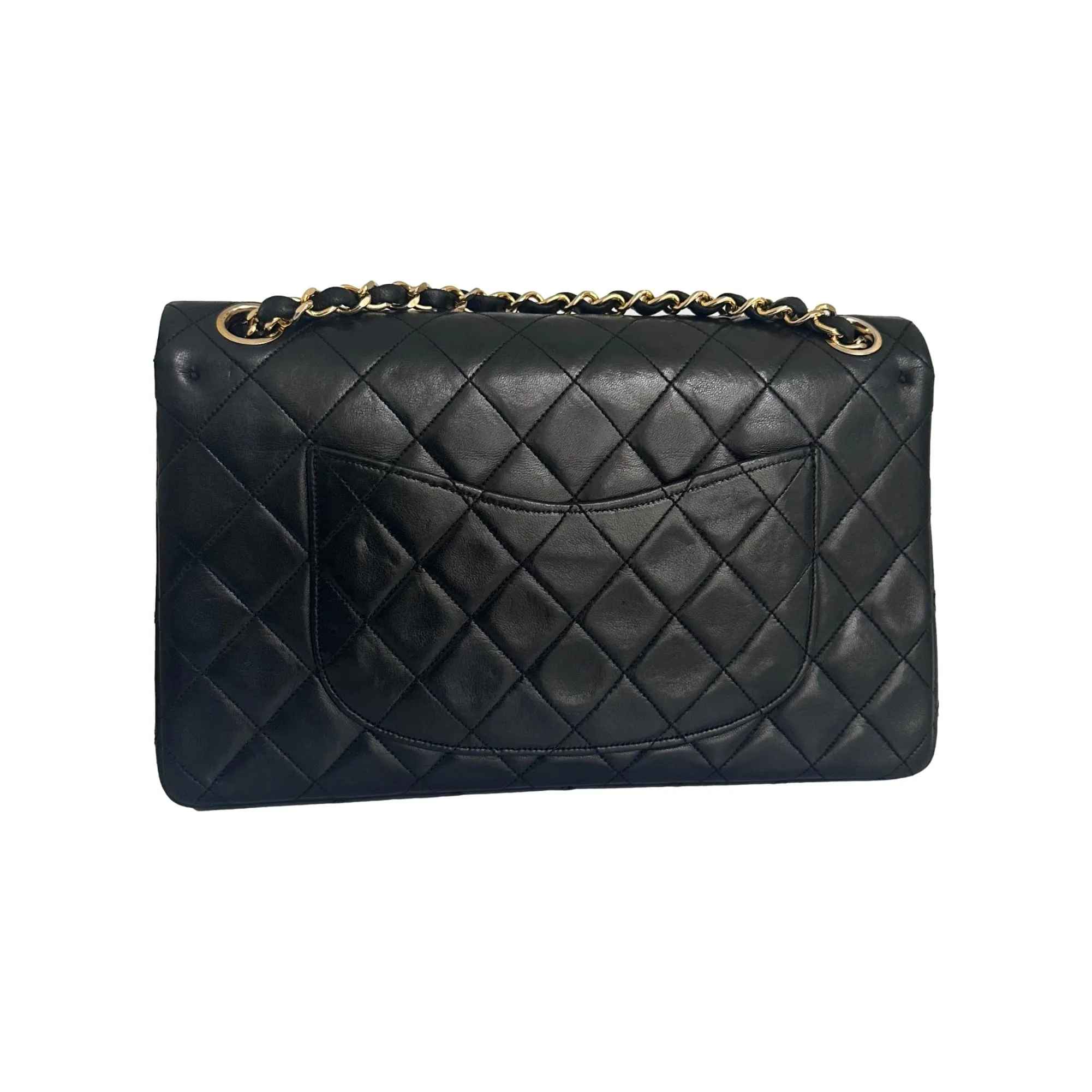 Chanel Black Lambskin Medium Double Flap Bag