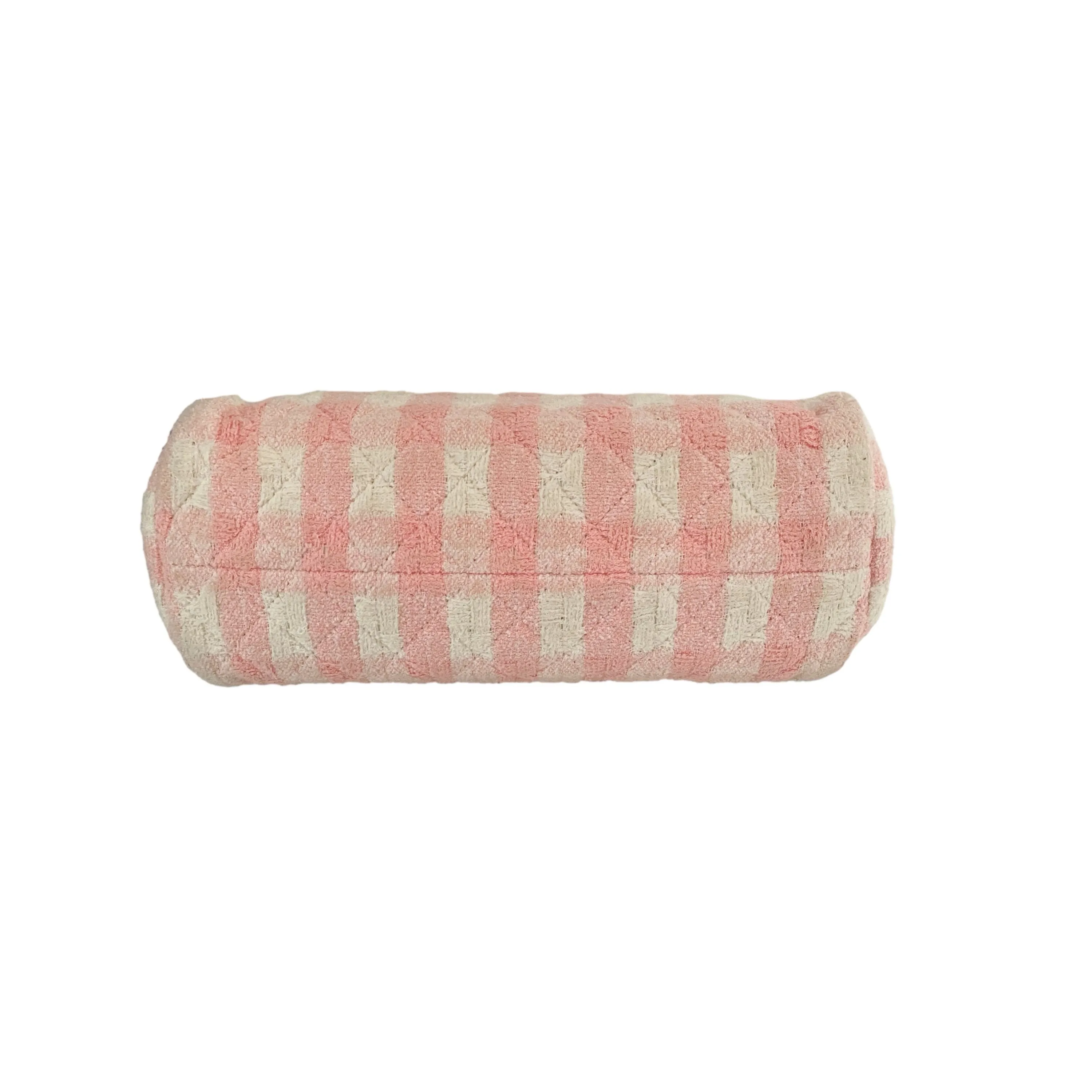 Chanel Pink Gingham Tweed Chain Logo Bag