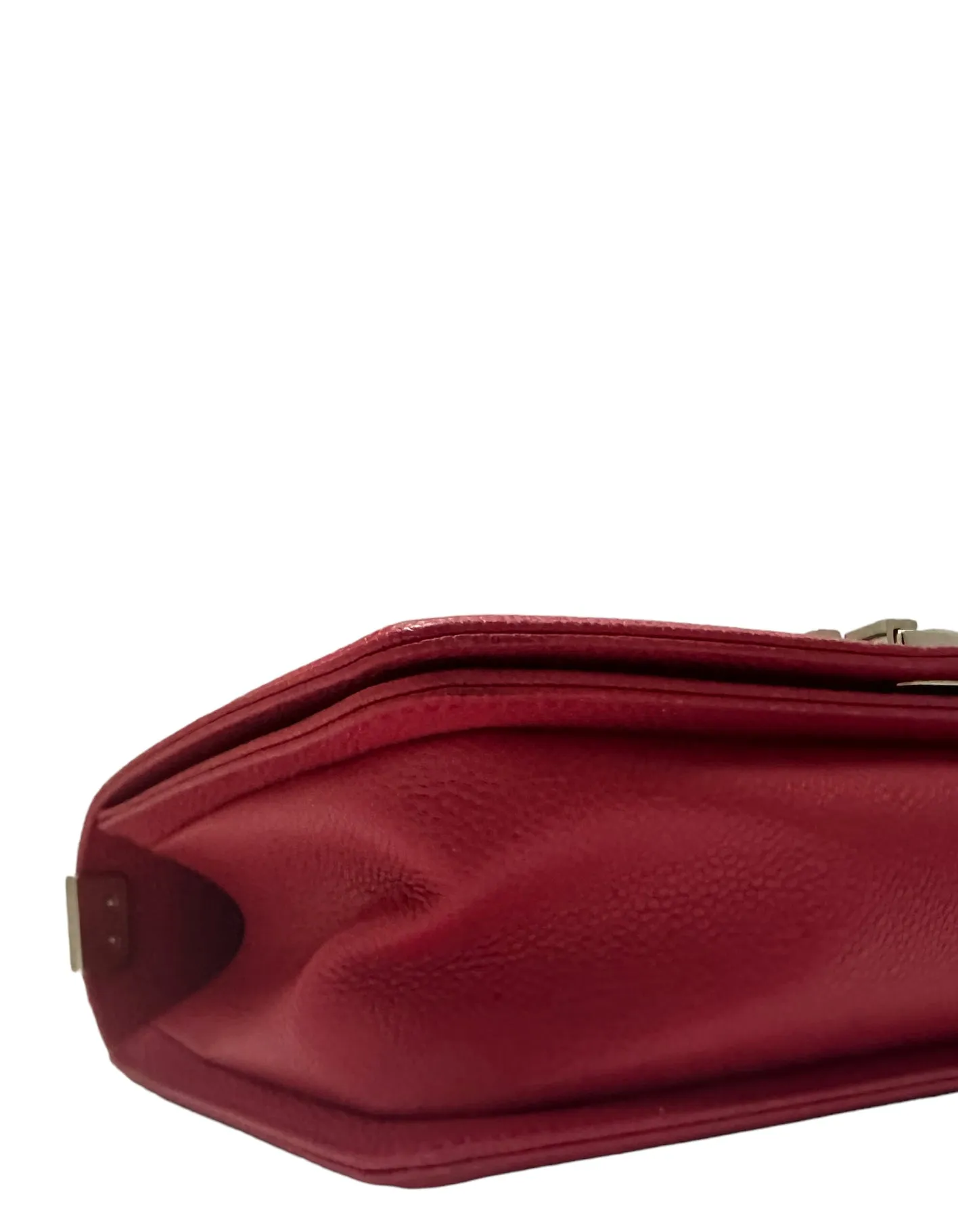 Chanel Red Caviar Leather Quilted Medium Boy Bag
