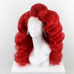 Cherry Red Old Hollywood Waves Synthetic Wig (Made to Order)