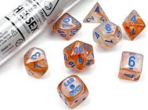 Chessex: Borealis 7-Die Set Rose Gold/Light Blue