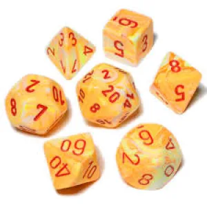 Chessex: Festive 7P Sunburst / Red