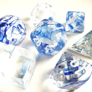Chessex: Nebula 7P Dark Blue / White