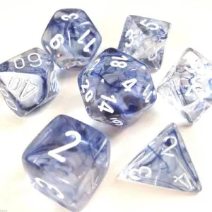Chessex: Nebula 7PC Black / White